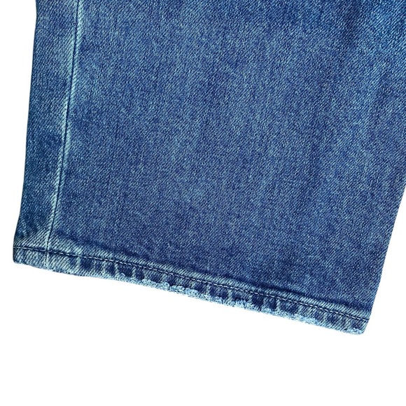 Paige Noella Destructed Straight Crop Jeans 29 Distressed Raw Hem Denim - Picture 11 of 14